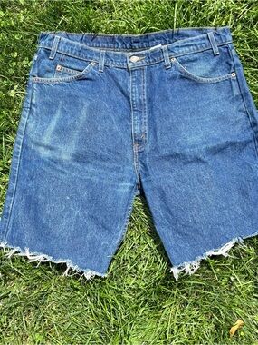 Vintage Levi 505 Orange Tab Denim Shorts Blue